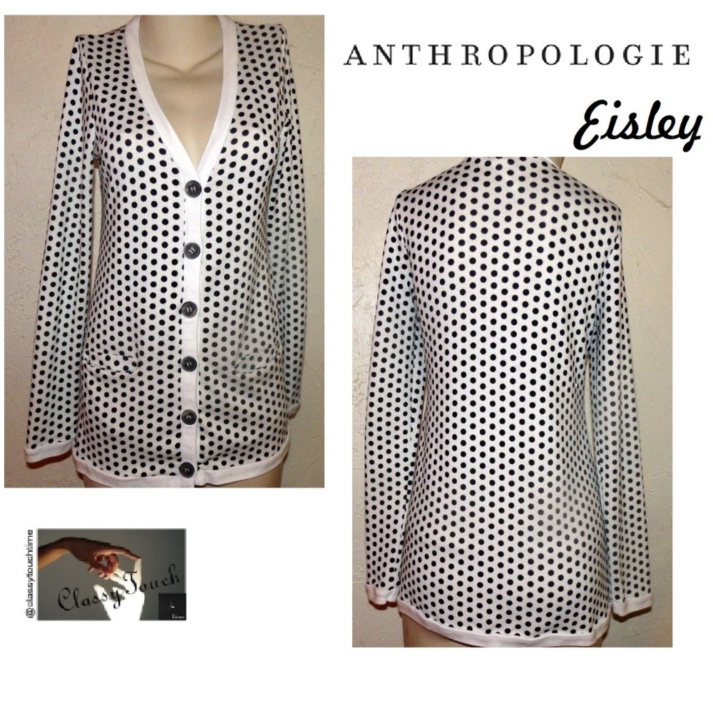 Esley Pale Green Polka Dot Long Cardigan Sweater